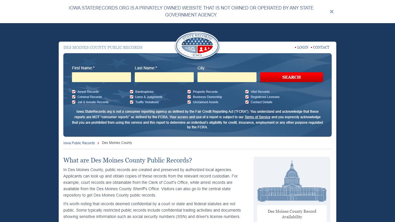 DES MOINES COUNTY PUBLIC RECORDS - StateRecords.org